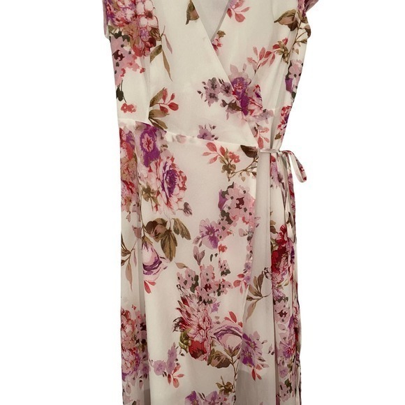 Wink Gal White Pink Floral Wrap Dress Romantic Wedding Summer Small‎ - Picture 4 of 12